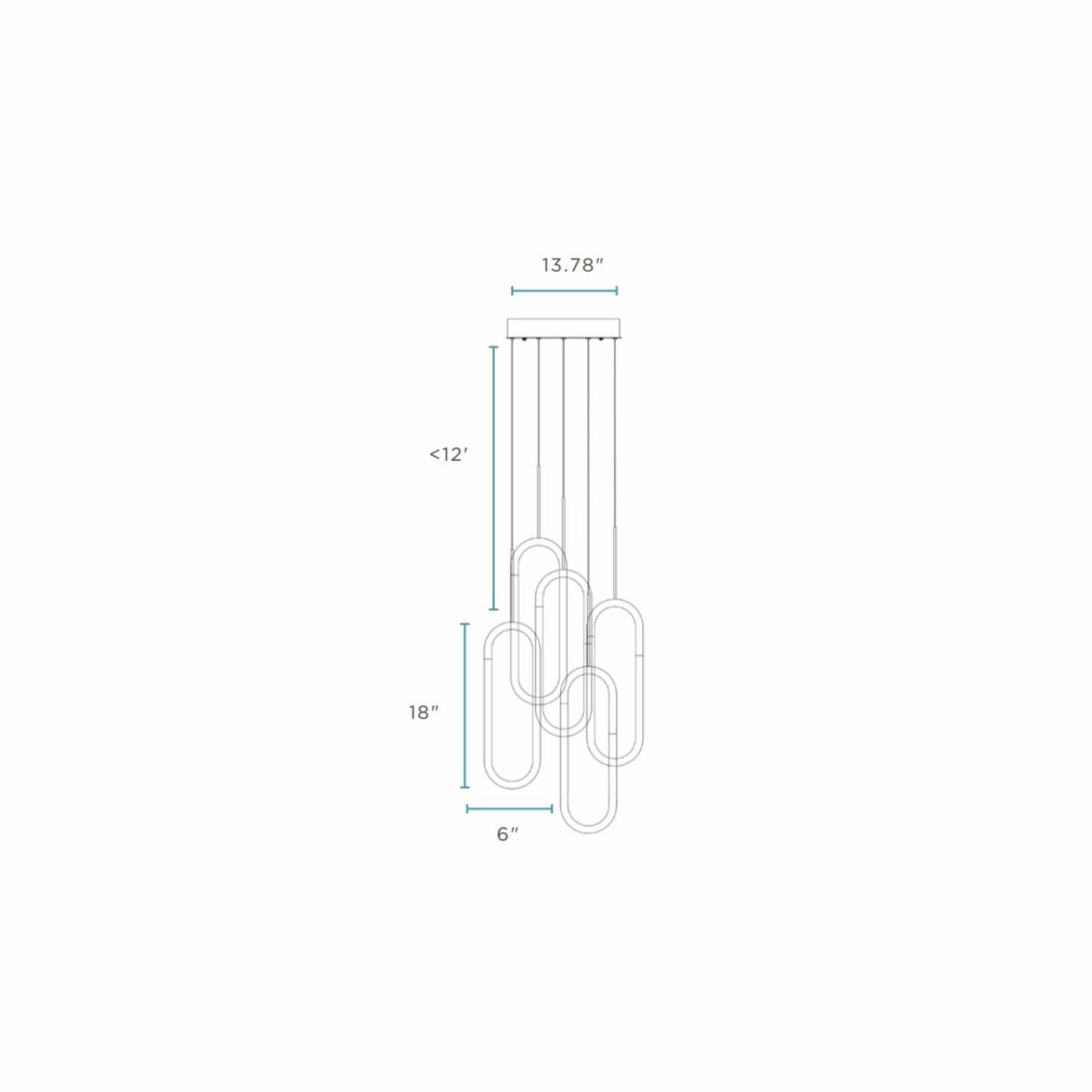 LED Five Clips Chandelier //  Sandy Gold