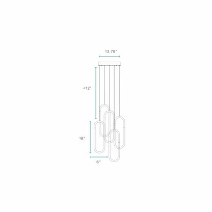 LED Five Clips Chandelier //  Sandy Gold