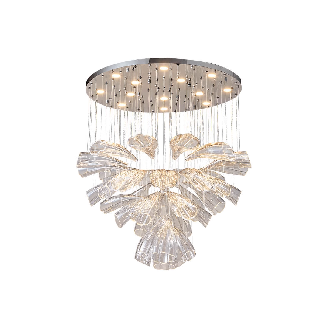 Christian Luxury Glass Lotus Hotel Hallway Stairway Chandelier