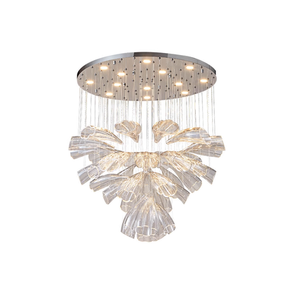 Christian Luxury Glass Lotus Hotel Hallway Stairway Chandelier