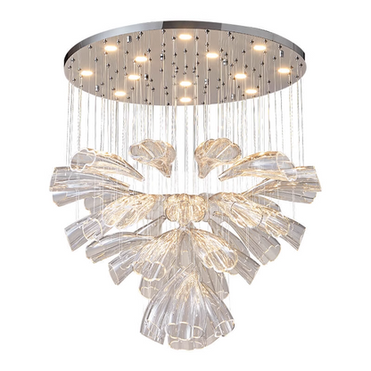 Christian Luxury Glass Lotus Hotel Hallway Stairway Chandelier