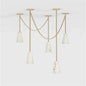 Casey Contemporary Chandelier in Alabaster, 5-Light Vintage Alabaster Pendant Cluster