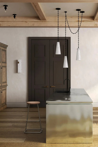 Contemporary Casey Chandelier in Alabaster, 3-Light Vintage Alabaster Pendant Cluster
