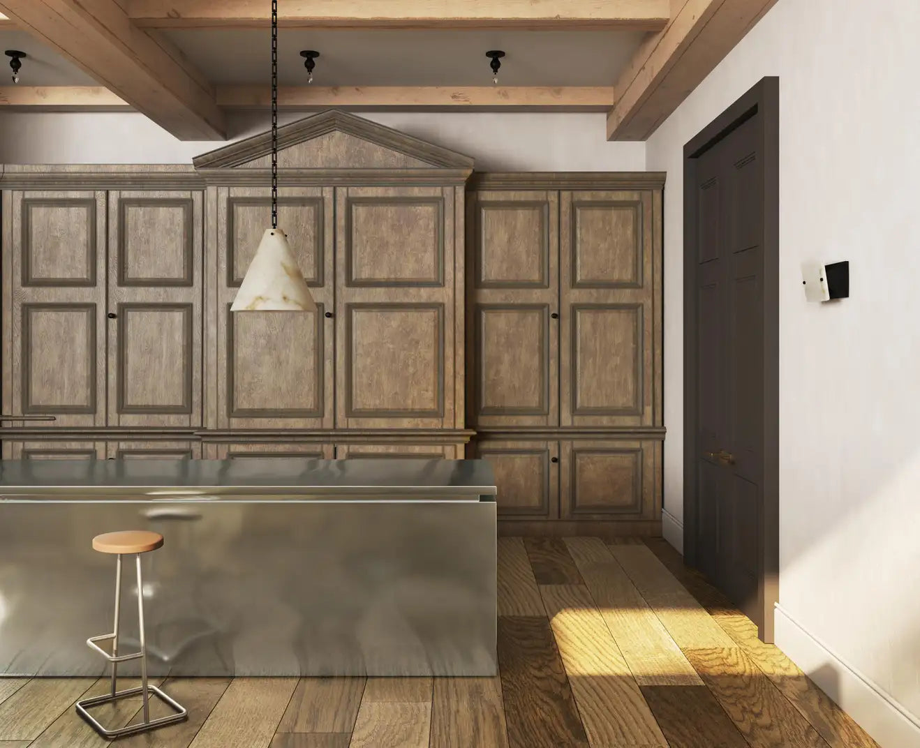 Contemporary Casey Large Alabaster Pendant Light For Kitchen Island, Living Room
