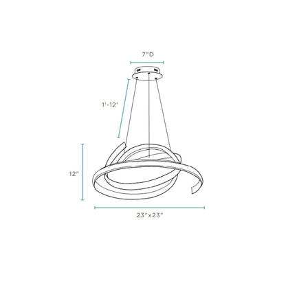 Oslo LED Adjustable Chandelier // Chrome