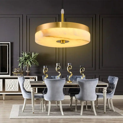 Alabaster Round Pendant Lights Living Room