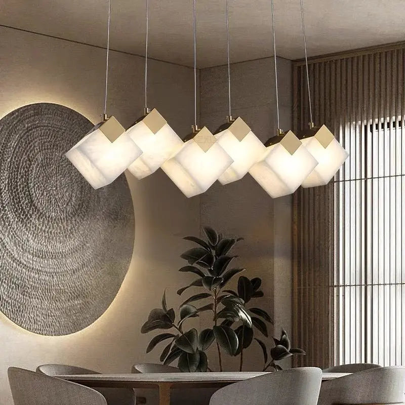 Real Alabaster Pendant Lights For Dining Room
