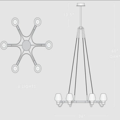 Aurora 6 Light Chandelier