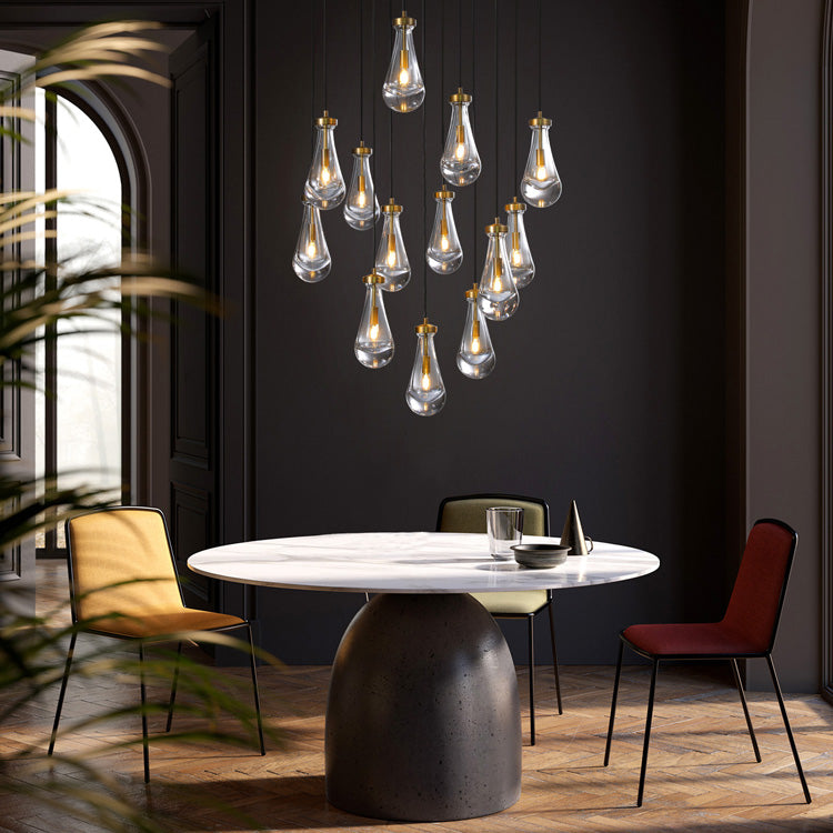 xinyue Lighting  Curstomized Raindrop Glass Round Chandelier 24” 10-lights