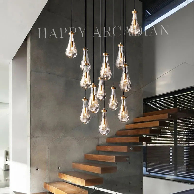 xinyue Lighting Raindrop Round Chandelier Glass Chandelier 36",13-Lights