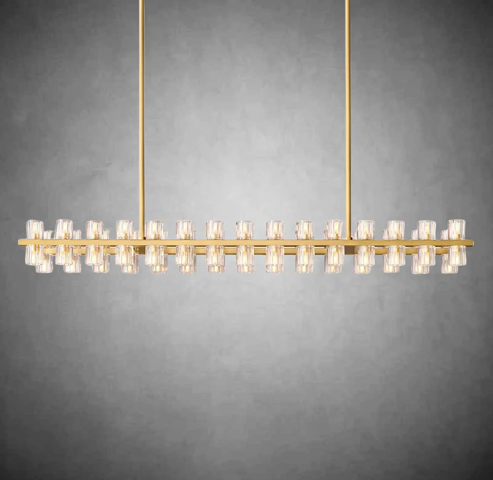 xinyue Lighting  Harrison Crystal Rectangular Chandelier 54" 72"