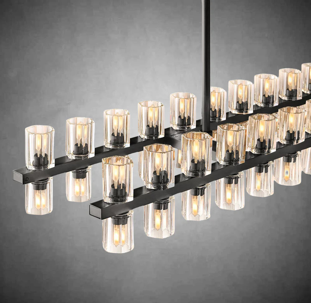 xinyue Lighting  Harrison Crystal Rectangular Chandelier 54" 72"