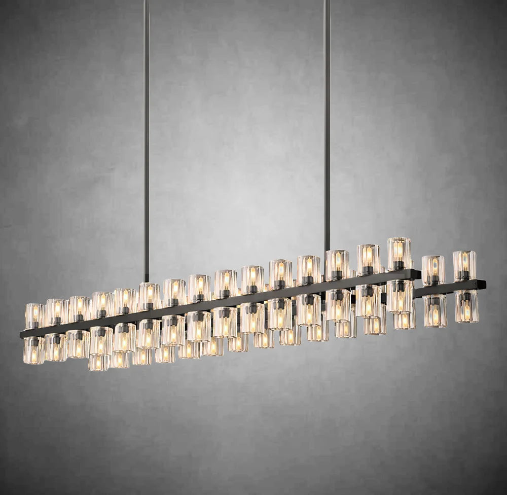 xinyue Lighting  Harrison Crystal Rectangular Chandelier 54" 72"
