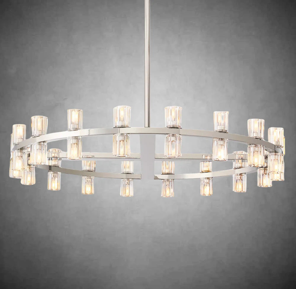 xinyue Lighting  Harrison Crystal Round Vintage Candle Chandelier 36" Dining Room
