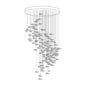 San De Chandelier, Modern Square Glass Spiral Long Pendant Chandelier