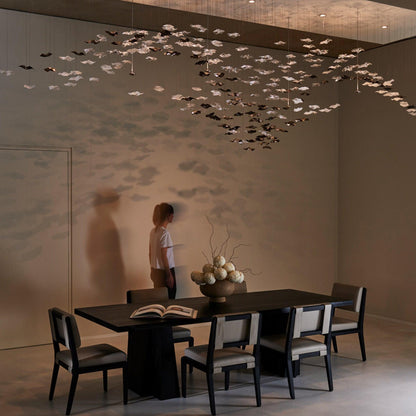 San De Chandelier, Modern Square Glass Spiral Long Pendant Chandelier