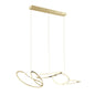 Seoul LED Hoops Rectangular Chandelier // Gold