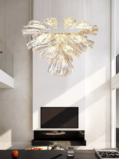 Christian Luxury Glass Lotus Hotel Hallway Stairway Chandelier