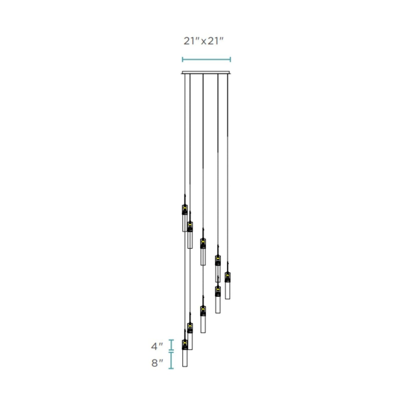 Sparkling Night Chandelier // 9 Light LED Spiral
