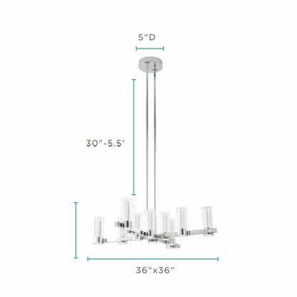 Victory 12 Light Chandelier //  Chrome