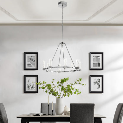 Victory 8 Light Chandelier //  Chrome
