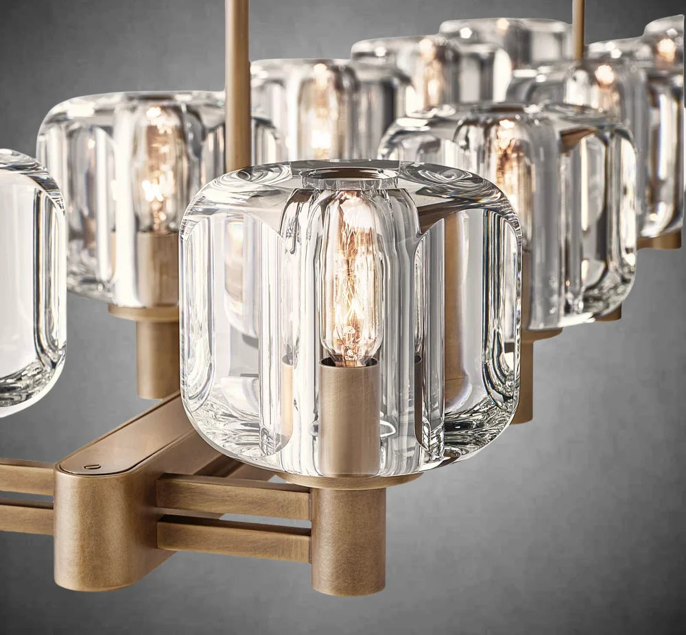 Maelis Double Linear Chandelier 54" for Living Room, Bedroom, Dining Table