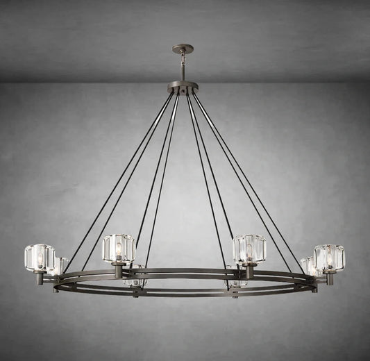Maelis Round Chandelier 60" for Living Room, Bedroom, Dining Table