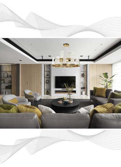 Muhamet 2-Tier Round LED Glass Crystal Chandelier for Living Room