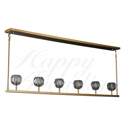 xinyue Bola De Clear Cristal Linear Chandelier 48"