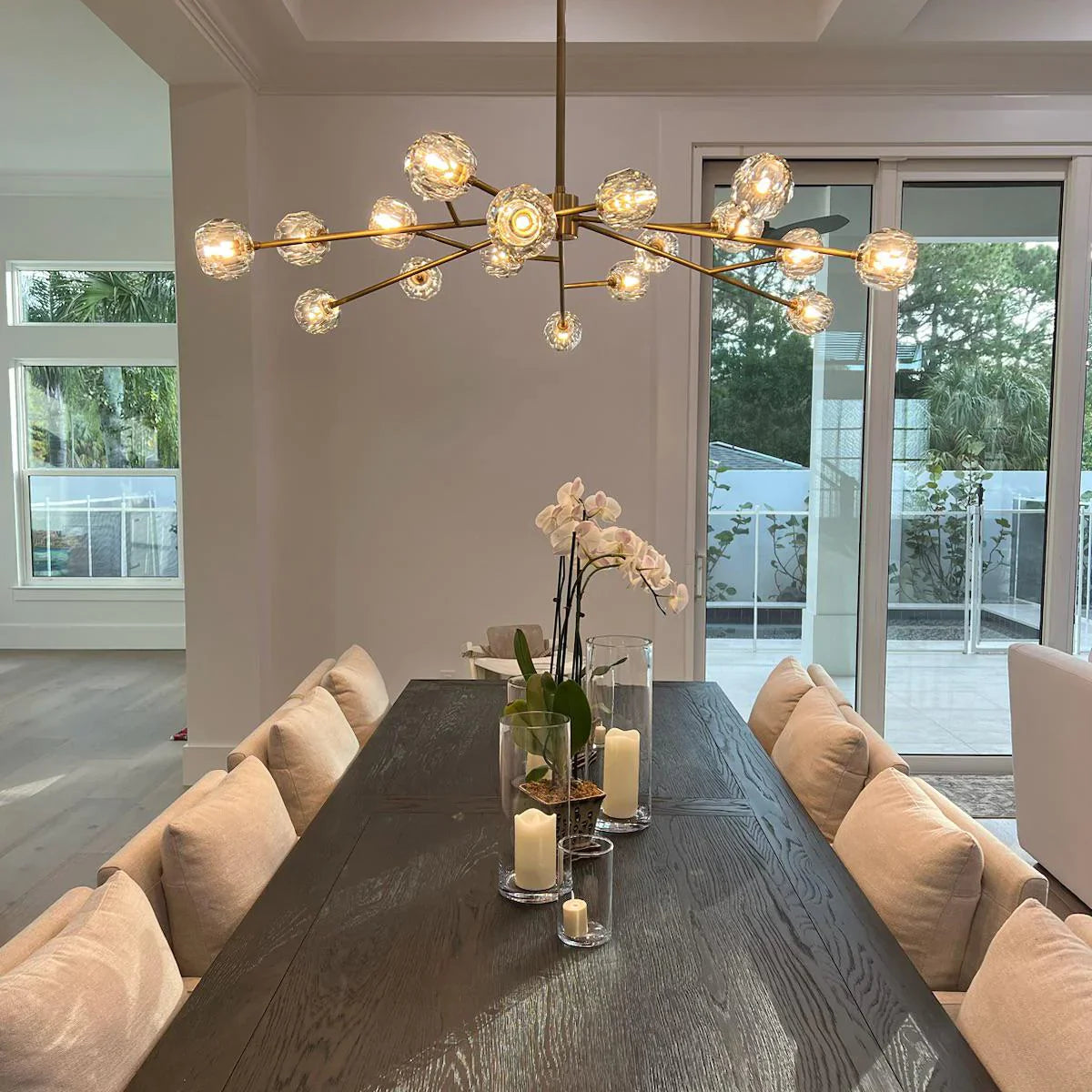 xinyue Lighting  Bola De Clear Crystal Round Chandelier 72"