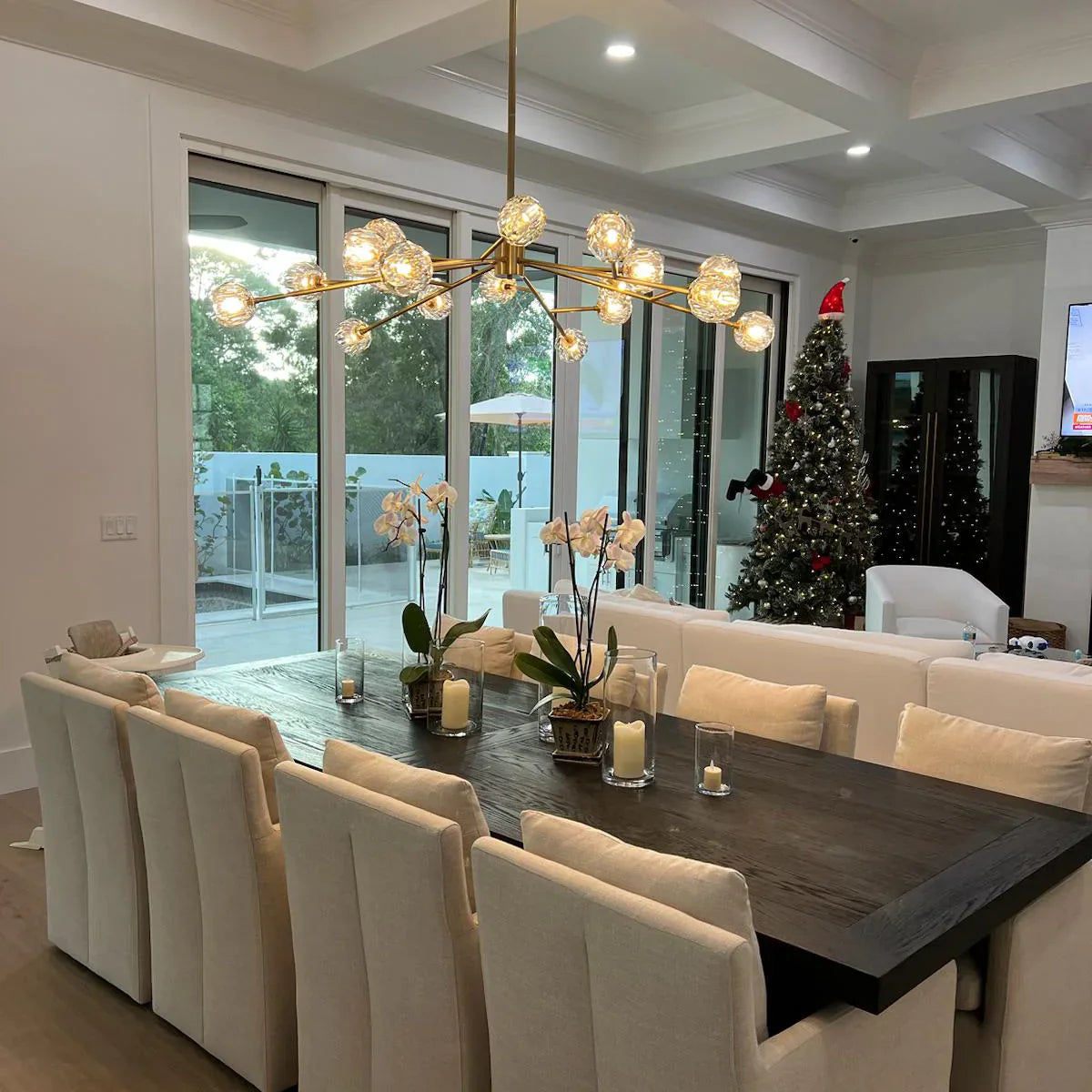 xinyue Lighting  Bola De Clear Crystal Round Chandelier 72"