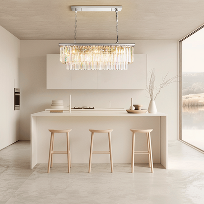 XINYUE 2-Layer Crystal Rectangle Chandelier