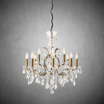 XINYUE Rococo Iron & Crystal Round Chandelier 28''