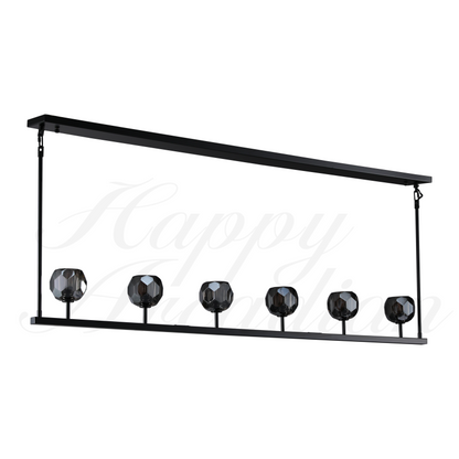 xinyue Bola De Smoke Glass Linear Chandelier 48" for Living room