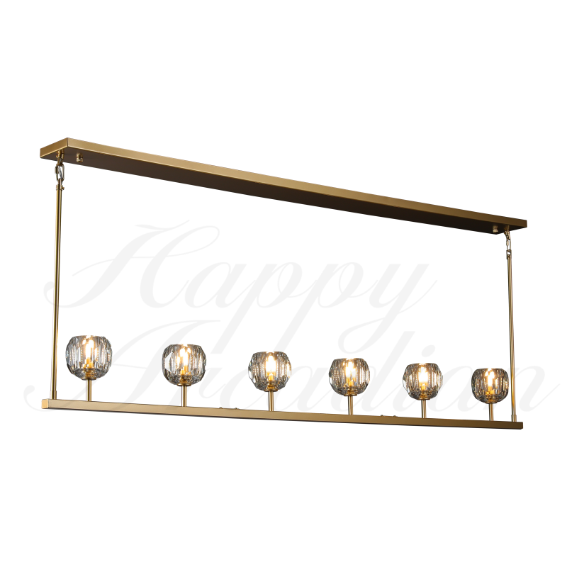 xinyue Bola De Clear Cristal Linear Chandelier 48"