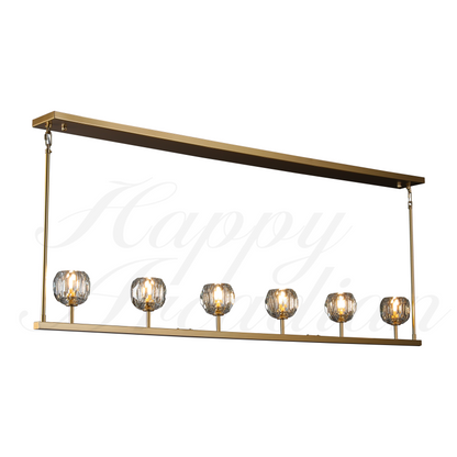 xinyue Bola De Clear Cristal Linear Chandelier 48"