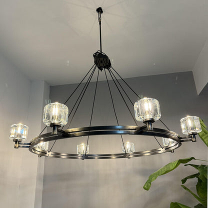 Maelis Round Chandelier 48" for Living Room, Bedroom, Dining Table