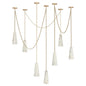 Contemporary Casey Chandelier in Alabaster, 7-Light Vintage Alabaster Pendant Cluster