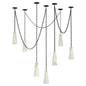 Contemporary Casey Chandelier in Alabaster, 7-Light Vintage Alabaster Pendant Cluster