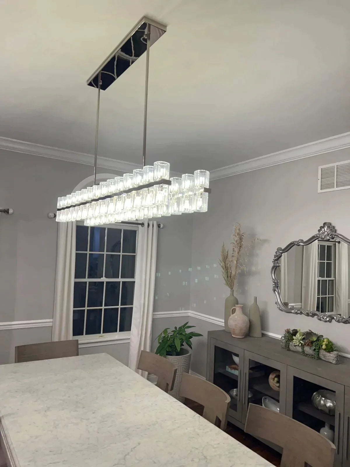 xinyue Lighting  Harrison Crystal Rectangular Chandelier 54" 72"