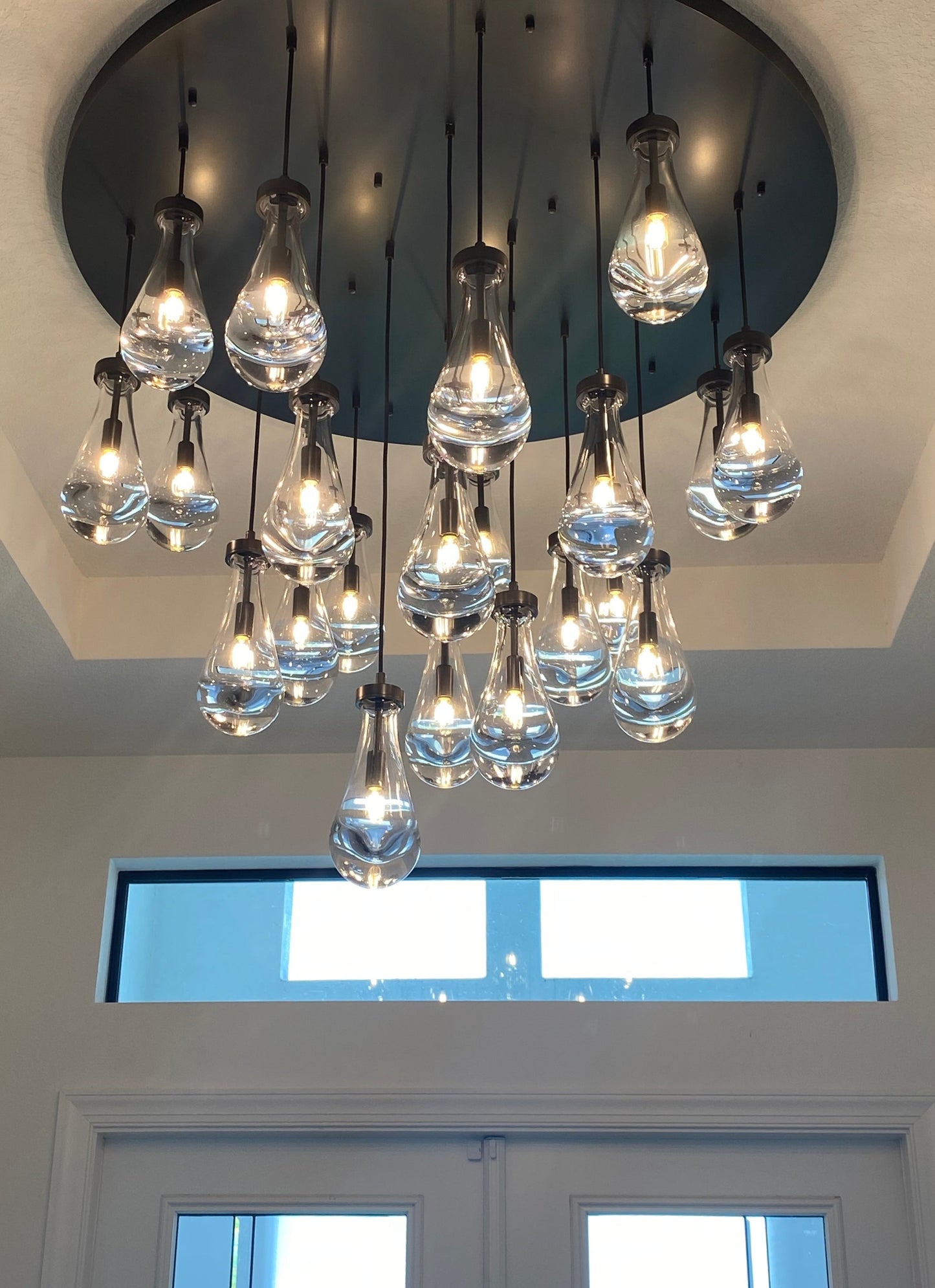 xinyue Lighting Raindrop Glass Round Chandelier 47"