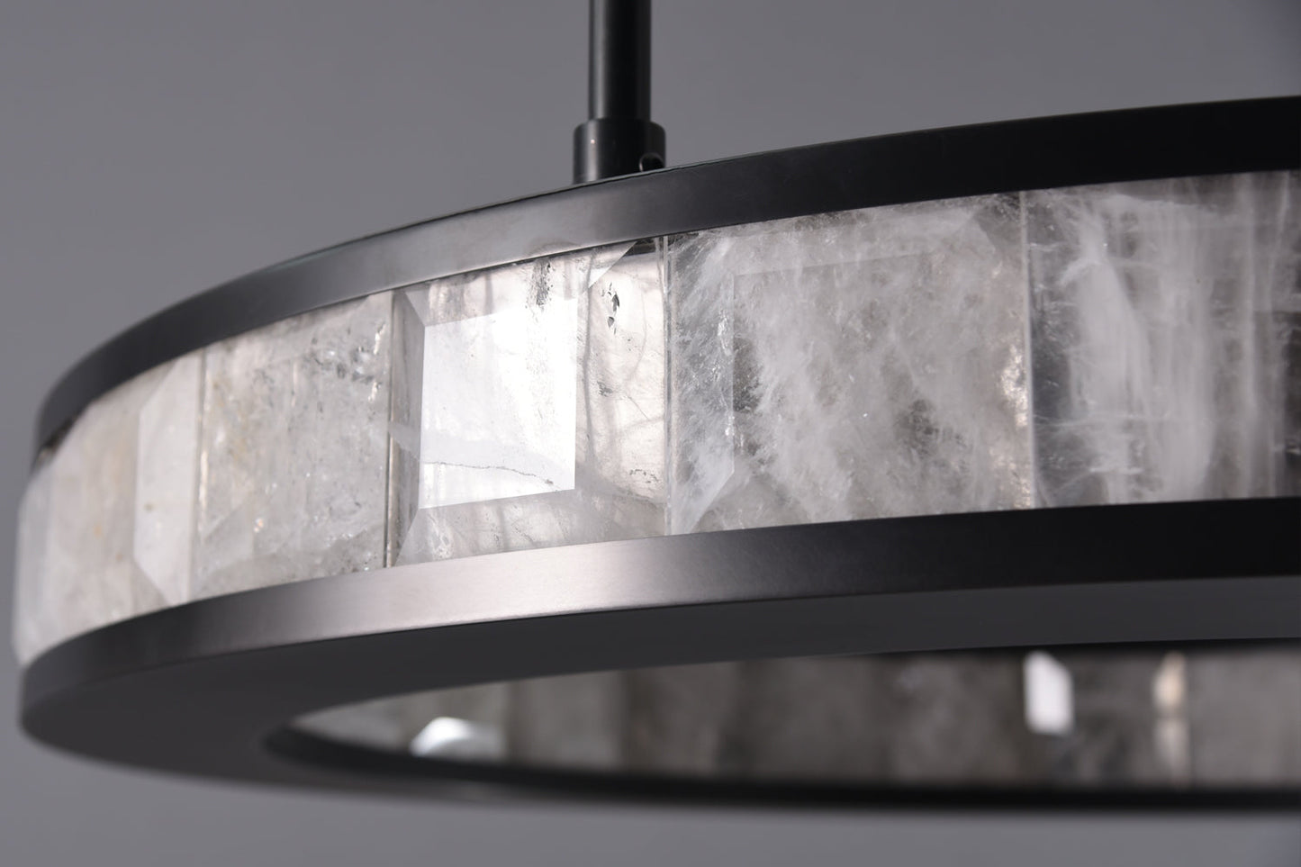 Rosario Luxury Round Rock Crystal Pendant Chandelier Lighting