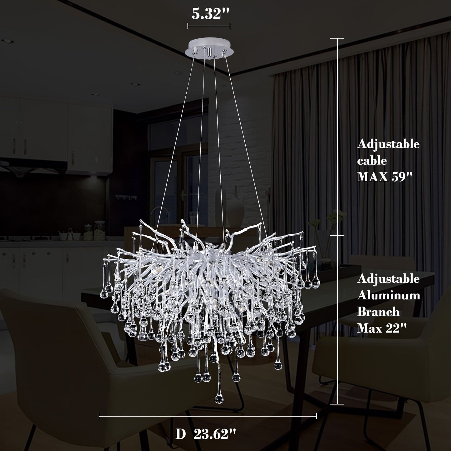 Doris Crystal Branch Chandelier