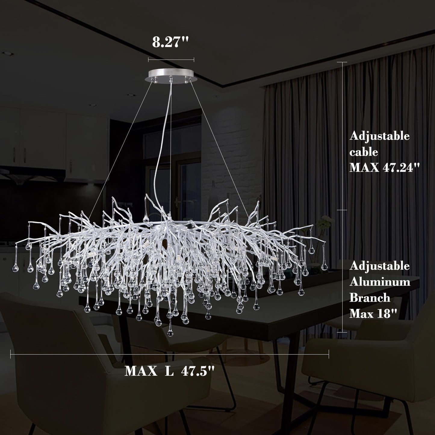 Doris Crystal Branch Chandelier