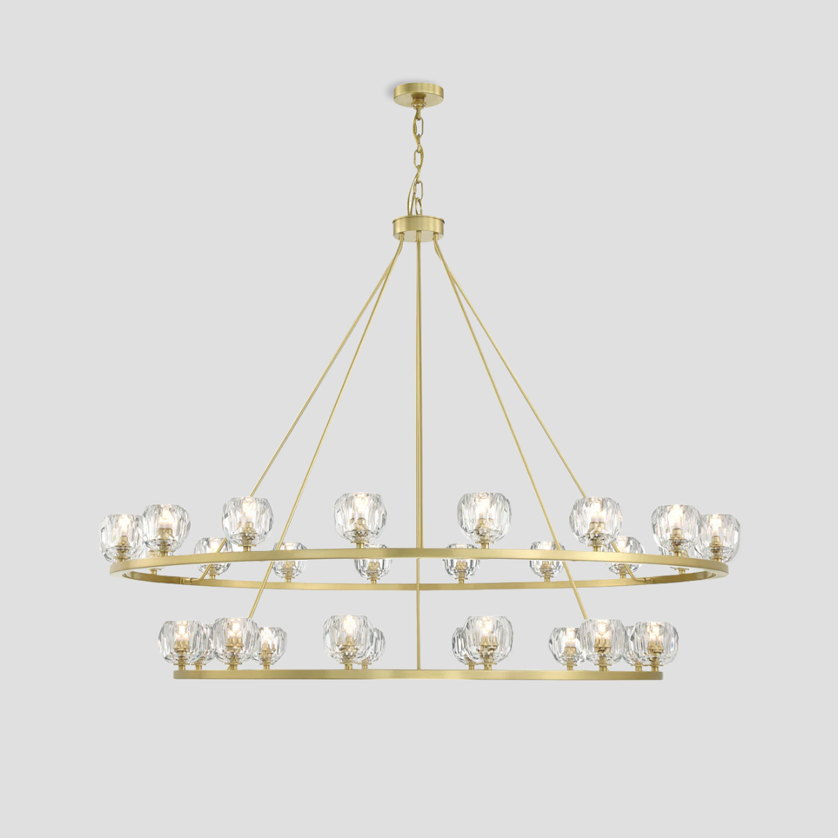Aragon Tiered Crystal/Stone Chandelier 59"