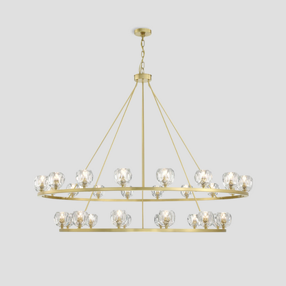 Aragon Tiered Crystal/Stone Chandelier 59"