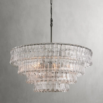 Ghiaccio Glass Round Chandelier
